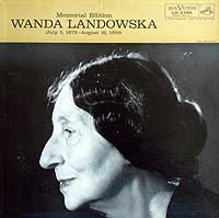 Wanda Landowska - RCA Memorial Edition LP