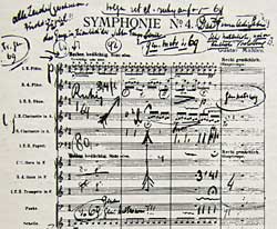 Mengelberg's marked copy of the first page of the score