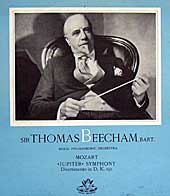 Sir Thomas Beecham conducts the Mozart Jupiter Symphony (Angel LP album cover)