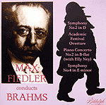 Max Fiedler conducts the Brahms Symphony # 4 (Biddulph CD cover)