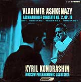 Valdimir Ashkenazy with Kondrashin and the Moscow Philharmonic -- London LP cover