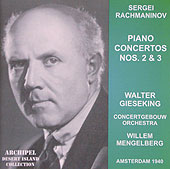 Walter Gieseking, Willem Mengelberg and the Concertgebouw - Archipel CD cover