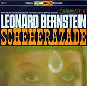 Leonard Bernstein and the New York Philharmonic play Scheherazade (Columbia LP cover)