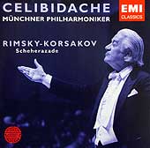 Sergiu Celibidache and the Munich Philharmonic play Scheherazade (EMI CD cover)