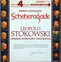 Leopold Stokowski and the London Symphony Orchestra play Scheherazade (London Phase Four LP cover)