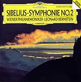 Leonard Bernstein conducts the Sibelius Symphony # 2 (DG CD cover)