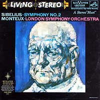 Pierre Monteux conducts the Sibelius Symphony # 2 (RCA LP cover)