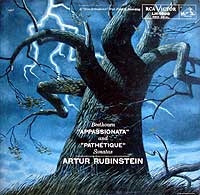 Arthur Rubinstein plays the Appassionata and Pathetique sonatas (LP cover)