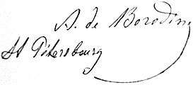 Autograph: Alexander Borodin, St. Petersburg