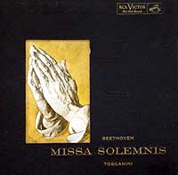Arturo Toscanini and the NBC Symphony play the Missa Solemnis (RCA LP cover)