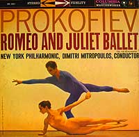 Dimitri Mitripoulos conducts the Prokofiev ballet (Columbia LP cover)
