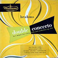 Jean Fournier and Antonio Janigro play the Double Concerto, Hermann Scherchen conducting (Westminster LP cover)