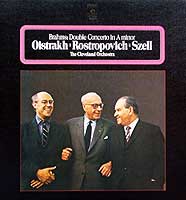 David Oistrakh and Mstislav Rostropovich play the Double Concerto, George Szell conducting (Angel LP cover)