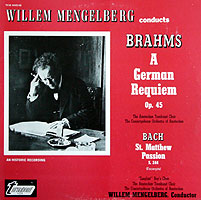 Willem Mengelberg conducts the Brahms German Requiem (Turnabout LP)