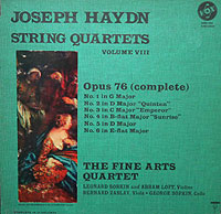 The Fine Arts Quartet plays Haydn quartets (Vox LP box cover)