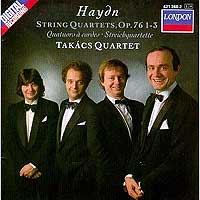 The Takacs Quartet plays Haydn quartets (Teldec CD cover)