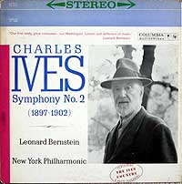 Leonard Bernstein and the New York Philharmonic Orchestra play Ives's Second Symphony (Columbia LP cover)