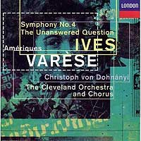 Christoph von Dohnanyi and the Cleveland Orchestra play Ives's Fourth Symphony (Decca CD cover)
