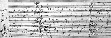 One of Ives's sketches for his Universe Symphony