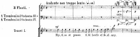 Flutes, trombones and monotone voices in the Hostias