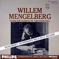 Mengelberg conducts Schubert's Great Symphony (Philips LP cover)