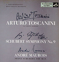 Toscanini conducts Schubert's Great Symphony (RCA LP cover)