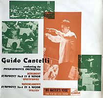 Cantelli conducts the Italian Symphony (HMV LP cover)