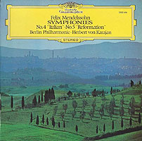 Karajan conducts the Italian Symphony (DG LP cover)