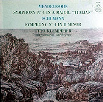 Klemperer conducts the Italian Symphony (Angel LP cover)