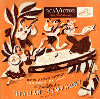 Koussevitzy conducts the Italian Symphony (Victor 78 album cover)