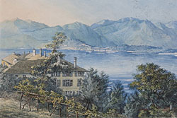 Watercolor by Mendelssohn: Lake Como