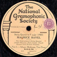 The International Quartet Ravel Quartet (NGS 78 label)