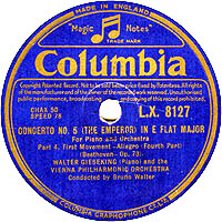 Gieseking adn Walter play the Emperor (Columbia 78 label)