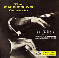 Solomon and Menges play the Emperor (HMV LP cover)