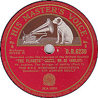 Boult conducts The Planets (HMV 78 label)