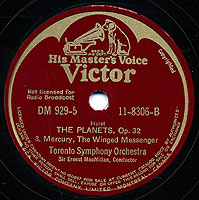 Macmillan conducts The Planets (Victor 78 label)