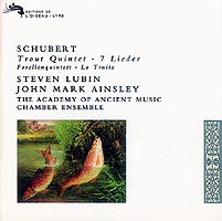 the Academy of Ancient Music plays the Trout Quartet (Oiseau-Lyre LP cover)
