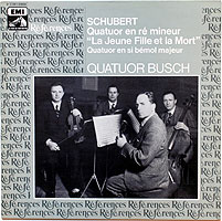 the Busch Quartet plays the Death and the Maiden Quartet (EMI References reissue LP cover)