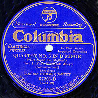 the London Quartet plays the Death and the Maiden Quartet (Columbia 78 label)