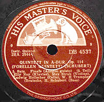 The Ney Trio plays the Trout Quintet (HMV 78 label)