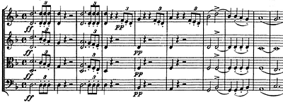 The opening of the first movement (allegro)