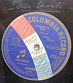 One of Casals' first Columbia 78s - note his signature in the shellac above the label