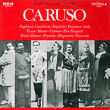 Caruso - Victrola LP cover, showing him in famous operatic roles
