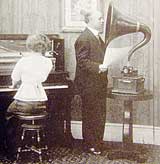 typical recording situation in the early acoustical era