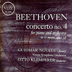 Klemperer conducts the Beethoven Piano Concerto # 4 (Vox LP cover)