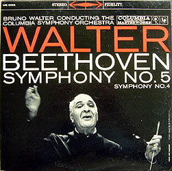 title - Walter conducts the Beethoven 4th and 5th (Columbia LP cover)