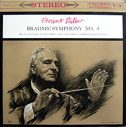 Walter conducts the Brahms 4th (Columbia LP cover)