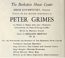 Program of the American premiere