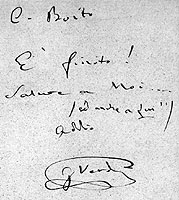Verdi's letter to Boito