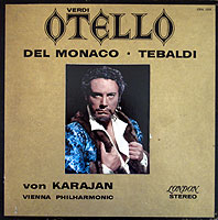 Karajan conducts Otello (London LP cover)